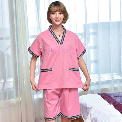 高档服服桑拿男女服洗浴苎麻棉蒸汉码蒸汗加大款服套装全加春夏肥