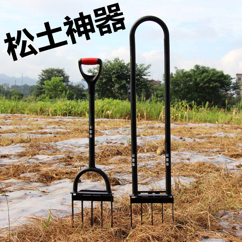 热销多功能锄头松土农用工具园林园艺耙子开荒全钢叉子家用翻土机