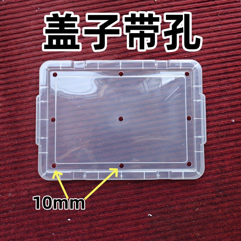 热销透明养龟缸养鱼箱溪流缸带盖带排水乌龟生态专业透明小型鱼缸