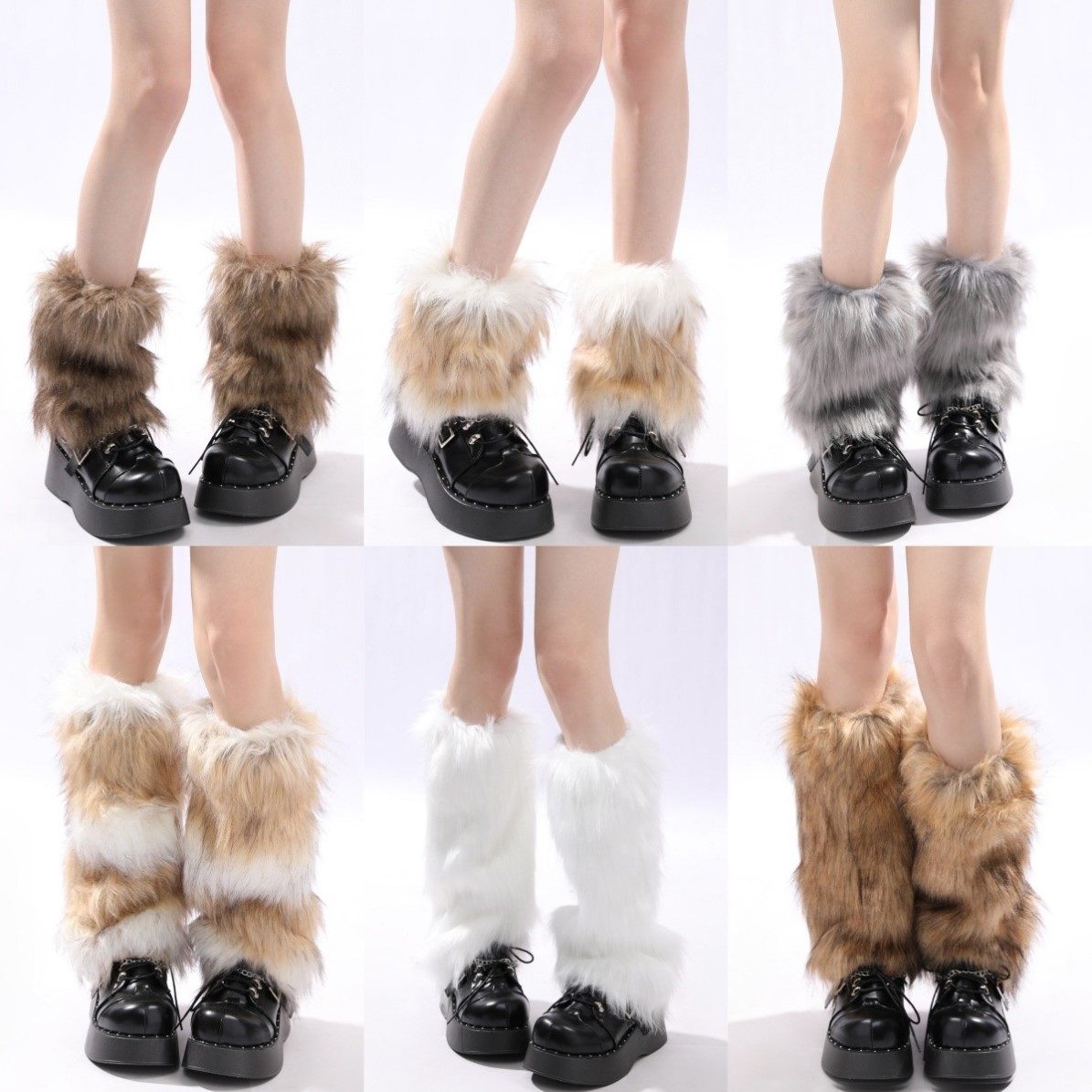 秋冬仿皮草毛毛腿套y2k亚文化辣妹毛毛袜套保暖美拉德毛绒堆堆袜