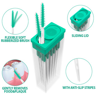 Interdental Toothpicks Silicone Dental Brush Brushes 100Pcs