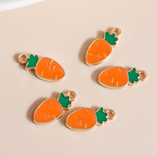 Enamel Charms 15mm 新品 Creative Earr Carrot 10pcs Mini for
