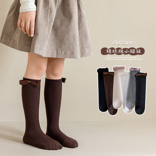 女童长筒袜配裙子春秋冬季纯棉a类外穿潮学生院风韩系ins小腿袜子