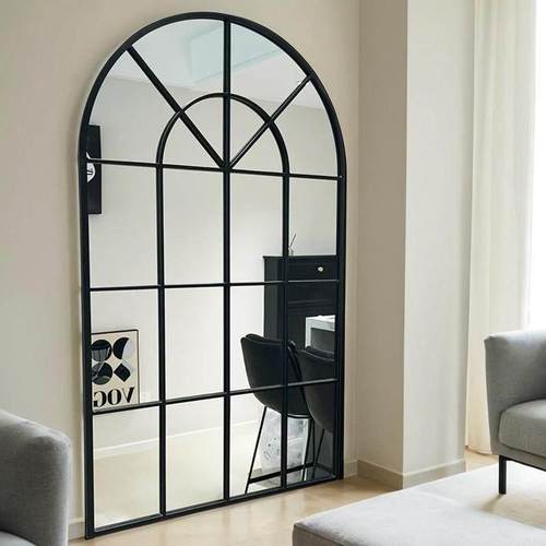 法式拱形覆古全身镜家用挂墙装饰镜网红ins风服装店落地全身镜子