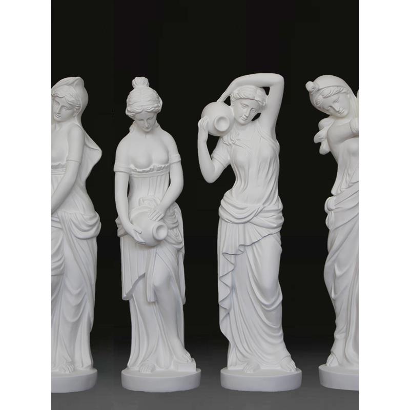 大号石膏人物像摆件雕塑艺术树脂玻璃钢美陈道具别墅庭院花园饰品