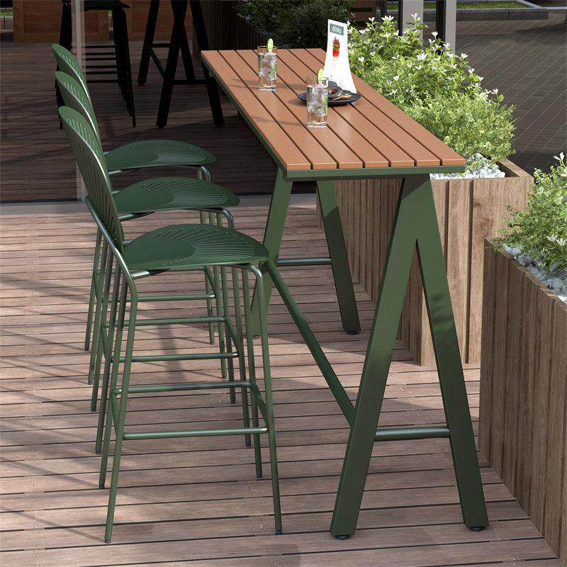 户外休闲 吧台桌椅组合咖啡店靠墙窄桌子室外防水防晒阳台长条桌