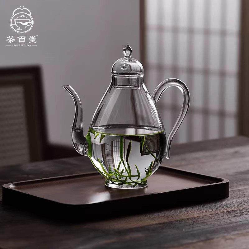 仿宋玻璃茶壶家用美人壶耐高温高硼硅玻璃壶泡茶壶冷泡壶过滤壶