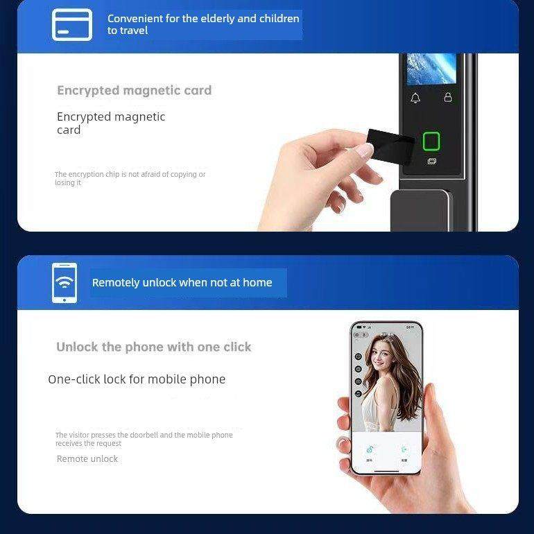 智能锁指纹锁家庭安全门锁密码锁3D人脸识别数字锁猫眼门锁