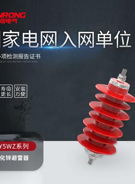 民熔10kv高压防雷器 HY5WZ-17/45电站型氧化锌避雷器硅胶一体式
