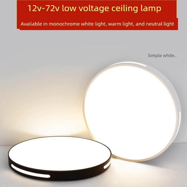 12V24V36V48V72Vled低压吸顶灯工地矿山轮船房车直流黄暖光3000k