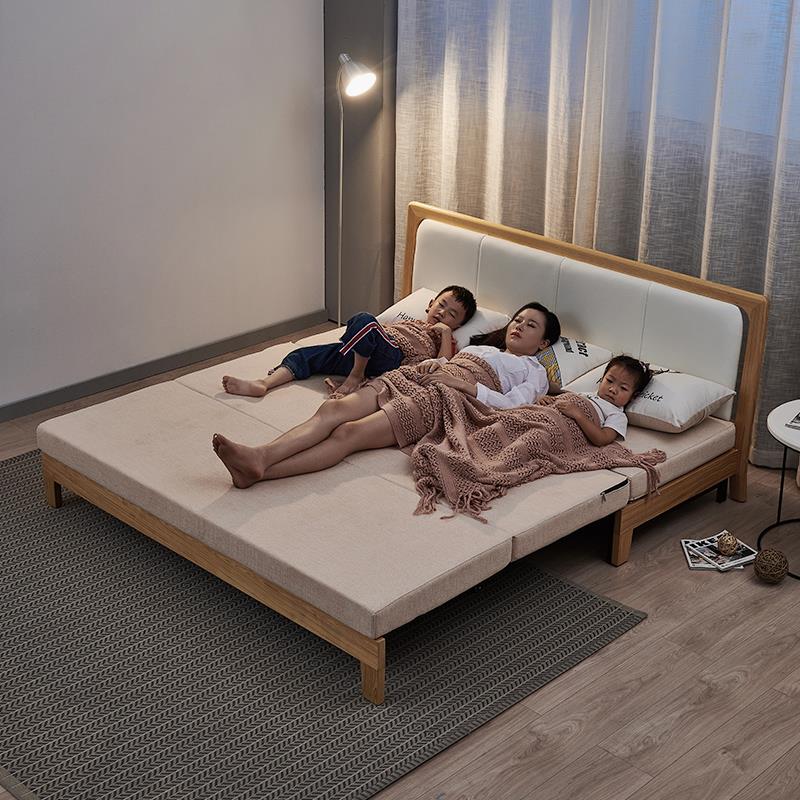 实木折叠沙发床可拆洗可折叠收纳双人多功能客厅家用两用伸缩坐卧