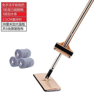 大不锈钢拖把 免洗吸水加长超细粗杆号净拖布家用纤维升级一拖新款