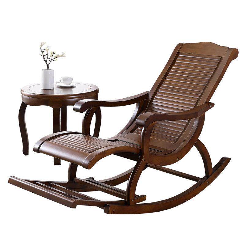 新中式简约实木摇椅阳台逍遥椅家用懒人摇摇椅大人躺椅老人椅脚踏