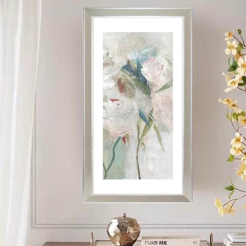 art现代简约花卉装饰画单幅玄关过道挂画抽象艺术画实木框画
