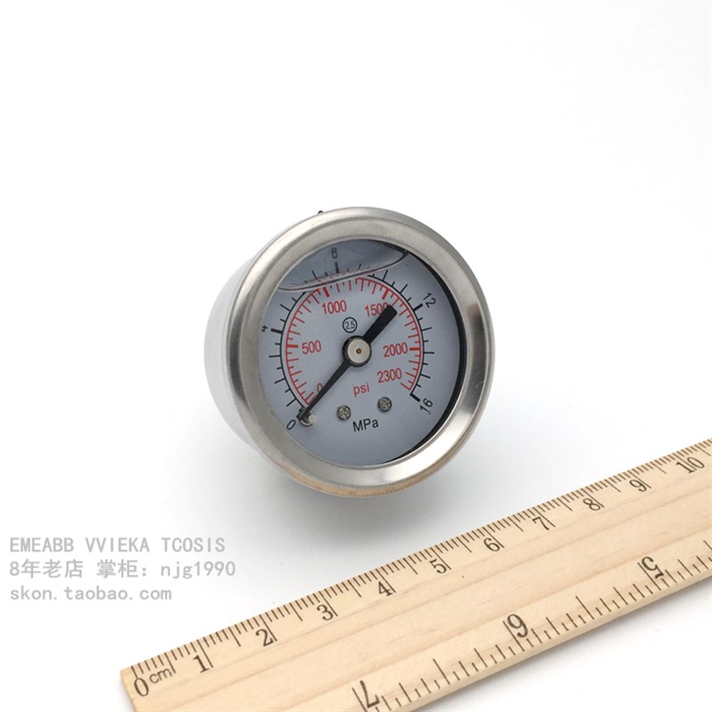 Y40轴向压力表0-16MPa液压耐震压力表160kgcm2气压表1分接头M10*1