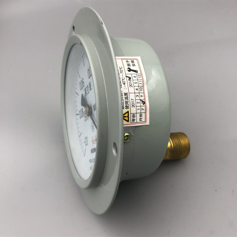 红旗Y-100ZT轴向带边压力表背接式气压表真空表0-1 1.6 -0.1-0MPA