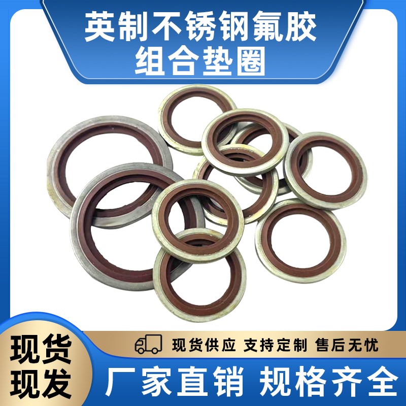 304不锈钢氟胶英制组合垫片/JB982组合垫圈/氟胶o型圈/橡胶密封圈