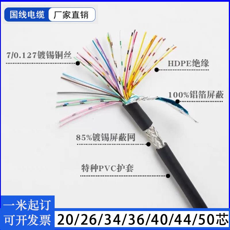 50/40/34/26/20/10芯柔性IO控制线L20276 28AWG伺服驱动器电缆