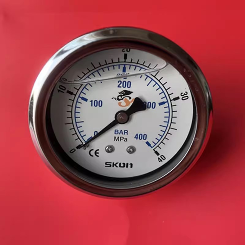 台湾协钢耐震压力表40mpa压力计SKON滚盖25mpa充油式表250-400bar