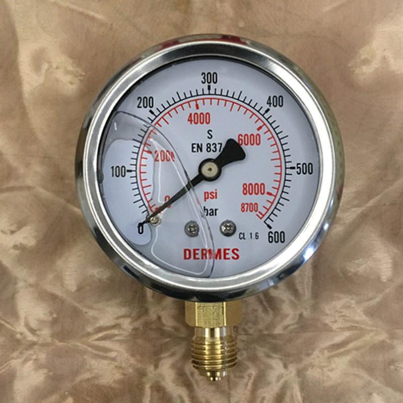 泵车测压耐震压力表0-600bar挖掘机测试测量液压表8600psi油压表