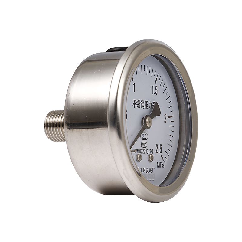 轴向不锈钢压力表 Y60BF/Z 油压气压氧气表25mpa二氧化碳气表真空