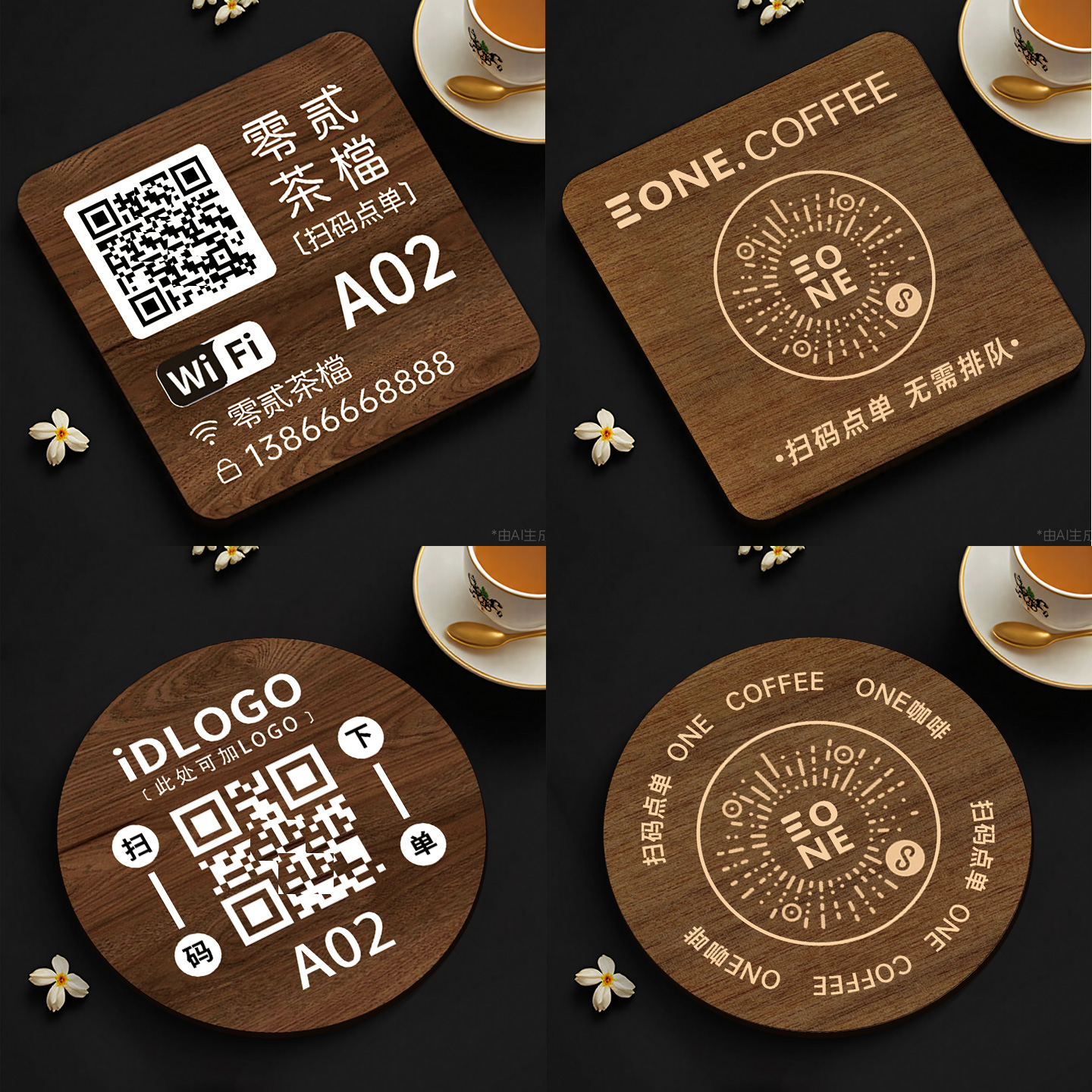 【防水防油】扫码点餐二维码桌贴