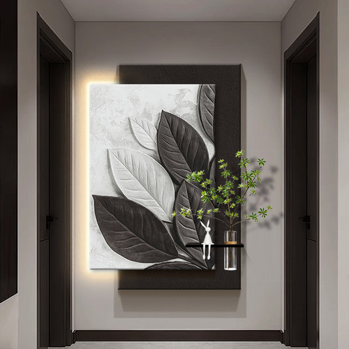 氛围灯画沙发背景墙装饰画