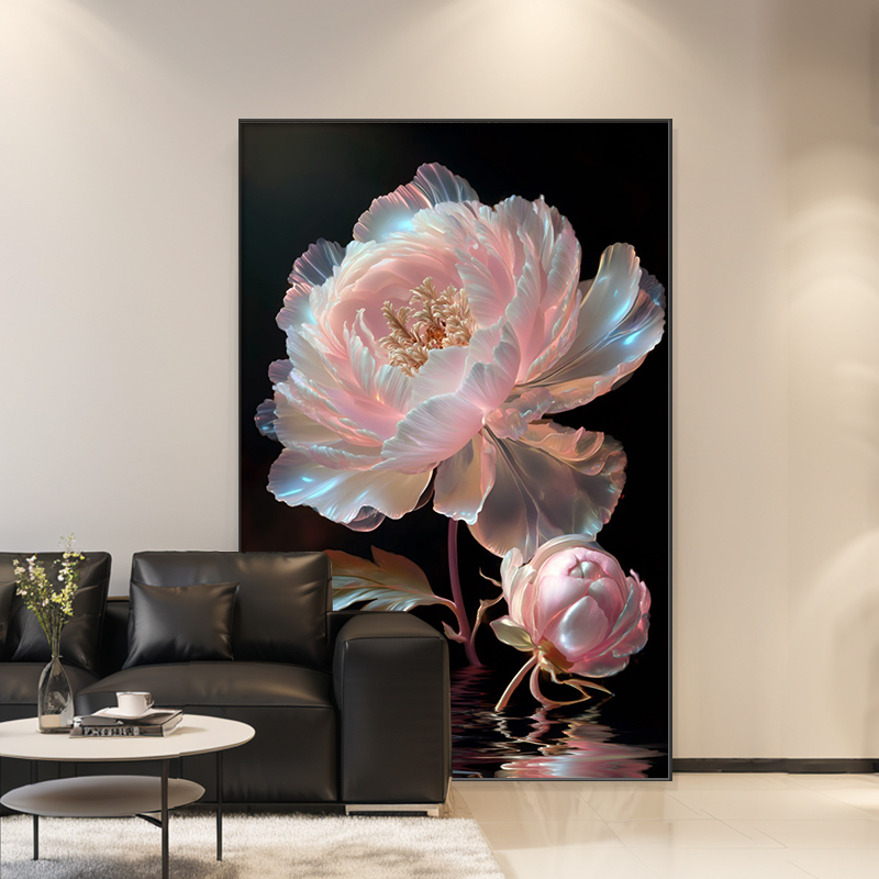 轻奢高级感客厅装饰画抽象花卉沙发背景墙壁画大气卧室画玄关挂画