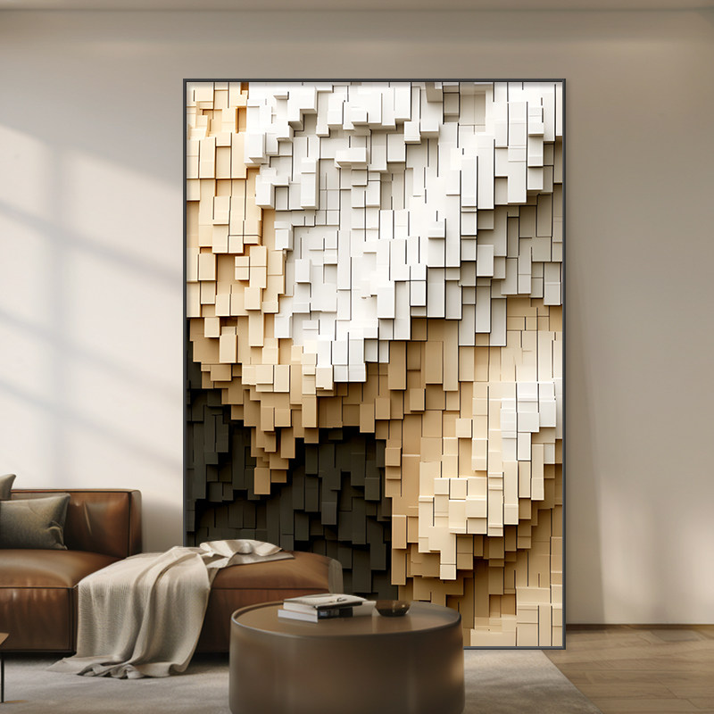 轻奢装饰画客厅卧室挂画抽象几何艺术高级感沙发背景墙壁画砂岩画