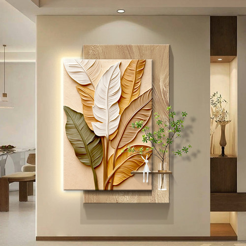 芭蕉叶客厅装饰画玄关挂画