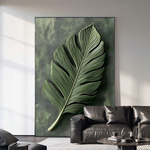 抽象艺术客厅装饰画叶子砂岩画立体感沙发背景墙壁画餐厅玄关挂画
