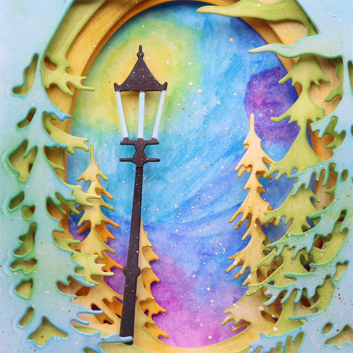 森林贺卡背景板装饰切割刀模压花刀模碳钢模具剪贴簿手账刀模素材