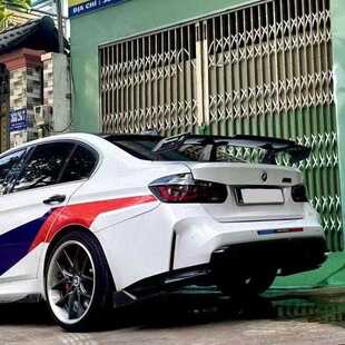 汽车改装通用款尾翼免打孔MP大尾翼定风翼碳纹色GT尾翼扰流板