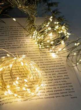 圣诞树灯串绿色铜线灯LDE灯串圣诞节装饰灯暖白灯