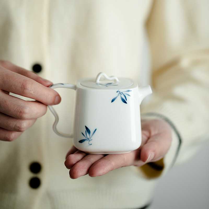 昌朴居纯手绘蝴蝶兰花壶茶壶单壶家用陶瓷带过滤冲泡茶器功夫茶具