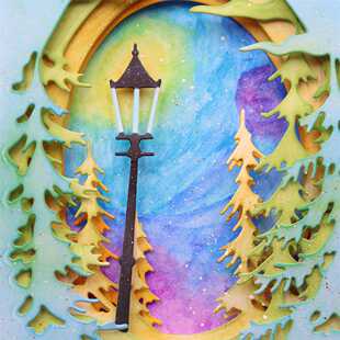 森林贺卡背景板装饰切割刀模压花刀模碳钢模具剪贴簿手账刀模素材