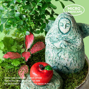 海利亚女神石像摆件桌面办公室内苔藓生态微景观造景创意植物四季