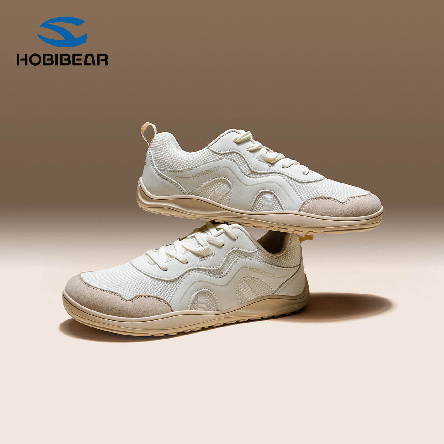 HOBIBEAR德训鞋男女春秋款轻便薄底网面透气运动休闲鞋宽楦宽头鞋