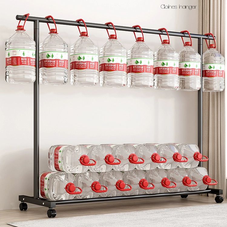 晾衣架室内落地家用卧室挂衣服折叠单杆伸缩移动晒凉衣帽架子带轮