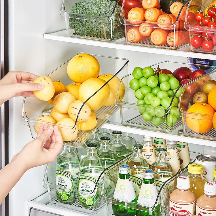 冰箱收纳盒厨房抽屉式塑料长方形鸡蛋冷冻食物整理储物食品保鲜盒