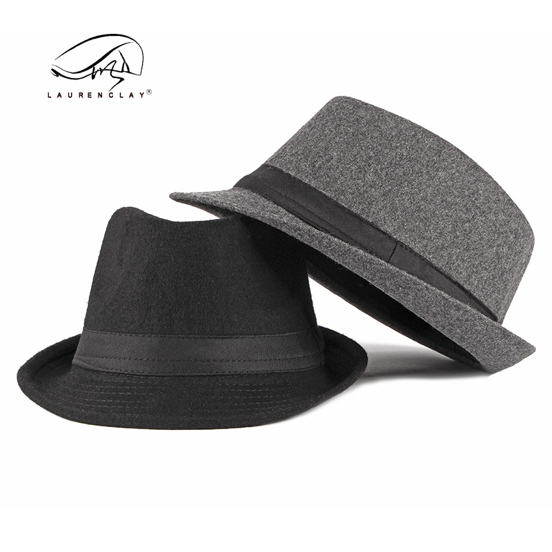 春秋新款时尚休闲礼帽女英伦时尚黑色爵士帽毛呢百搭中老年帽子潮