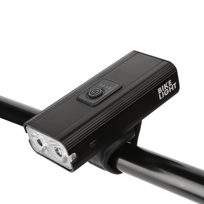 新款双T6自行车灯 usb充电户外骑行灯电显红光警示照明自行车前灯