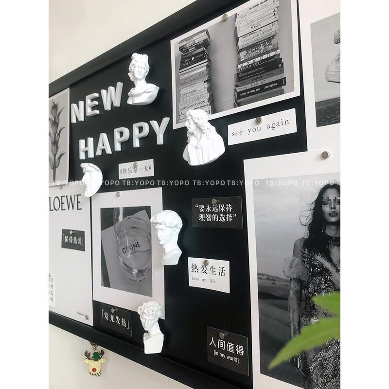 热销创意打孔免覆盖电表箱黑板YOPO磁吸复古留言板金属壁饰款展示