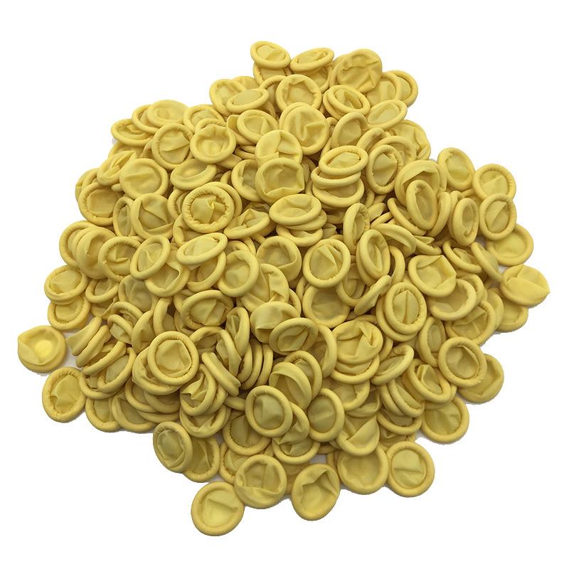 热销防静电手指套无粉尘机卷橡胶工业手卷加厚乳胶米黄色一次性手