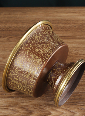 热销供水杯供佛杯尼泊尔纯铜手工古色雕花高脚供水碗供水杯观音供