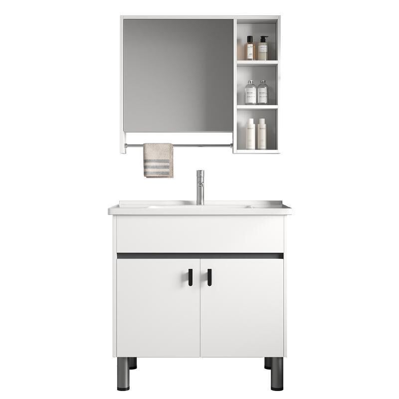 热销落地式浴室柜镜柜组合陶瓷一体盆卫生间洗脸盆厕所洗手盆洗漱