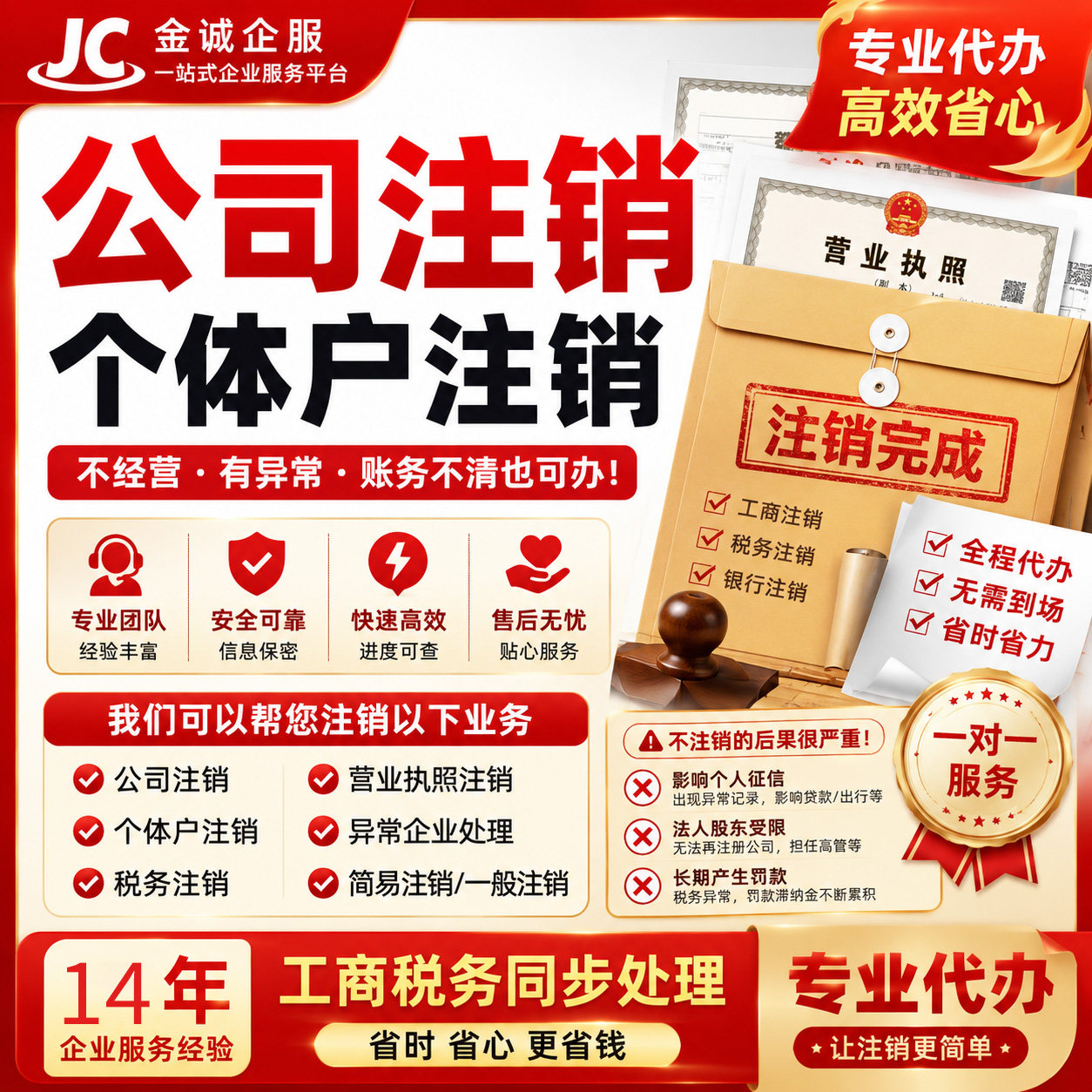 注销执照税务异常营业执照代办南工商注册