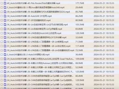 AUTOSAR各个模块讲解视频共享，56集全 包含:基础认知、技术讲解