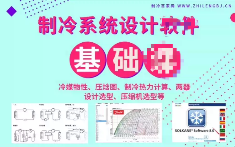 制冷设计仿真软件实操大全（物性、压焓图、热力循环等）课程包含