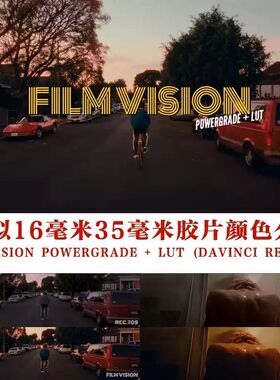 复古电影胶片lut Serr FILMVISION 达芬奇专用调色LUT PS/LR支持